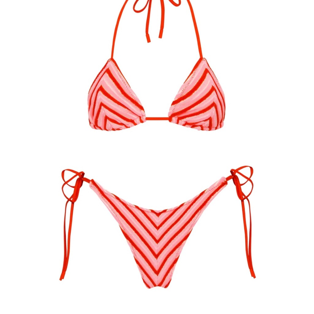 triangl Swimwear Vinca - Sugo Pink Stripe Bikini XS S